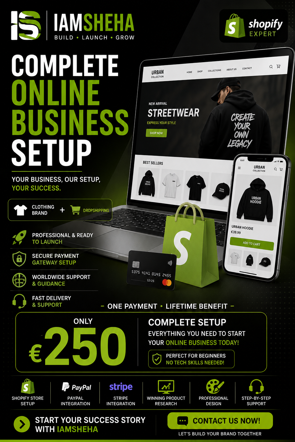 Complete Online Business Setup – Clothing Brand & Dropshipping Package (€250)