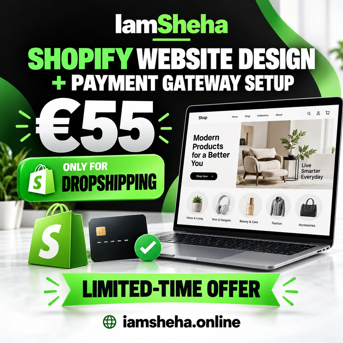 Dropshipping Shopify Website Design + Payment Gateway Setup
