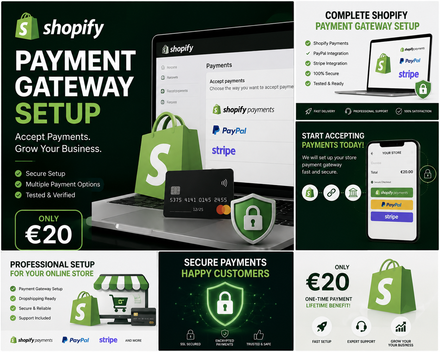 Complete Shopify Payment Setup for Dropshipping Stores – €20
